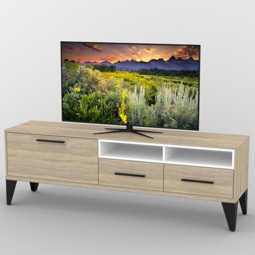 Тумба під телевізор Тиса Мебель ТВ-371 Дуб сонома Білий 60x44x180 см Тумба під телевізор Тиса Мебель ТВ-371 Дуб сонома Білий 60x44x180 см