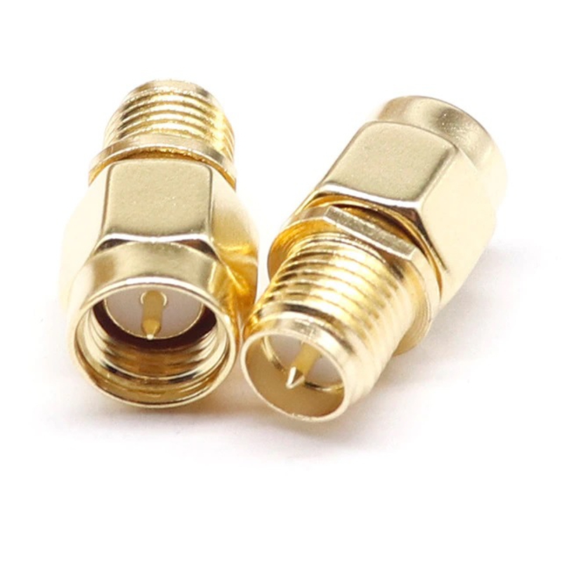 SMA перехідник з SMA male на RP-SMA female зі штирьком з 2-х сторін