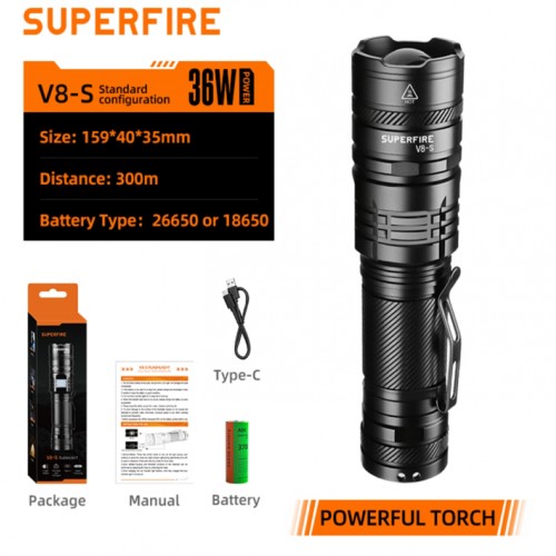 Ліхтар ручний акумуляторний V8-S SuperFire 2000 Lumen IP34 Ліхтар ручний акумуляторний V8-S SuperFire 2000 Lumen IP34