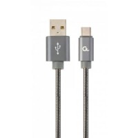 Кабель Cablexpert USB 2.0 A - USB Type-C преміум 2м Сірий (CC-USB2S-AMCM-2M-BG)