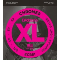 Струни для бас-гітари D'Addario ECB81 Chromes Flatwound Regular Light Bass Strings 45/100 Струни для бас-гітари D'Addario ECB81 Chromes Flatwound Regular Light Bass Strings 45/100