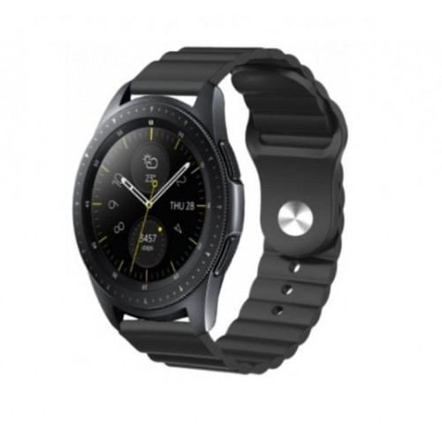 Ремінець BeWatch для Samsung Galaxy Watch 42 | 3 41 мм | Active | Active 2 силіконовий 20мм Wave Чорний (1010701) Ремінець BeWatch для Samsung Galaxy Watch 42 | 3 41 мм | Active | Active 2 силіконовий 20мм Wave Чорний (1010701)