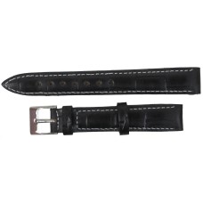 Ремінець для годинника зі шкіри Mykhail Ikhtyar 16 мм Чорний (S606-16S Black)