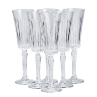 Набір келихів для шампанського на високій ніжці з товстого скла TS Kitchen 6 штук 150 мл прозорий (HP4162)