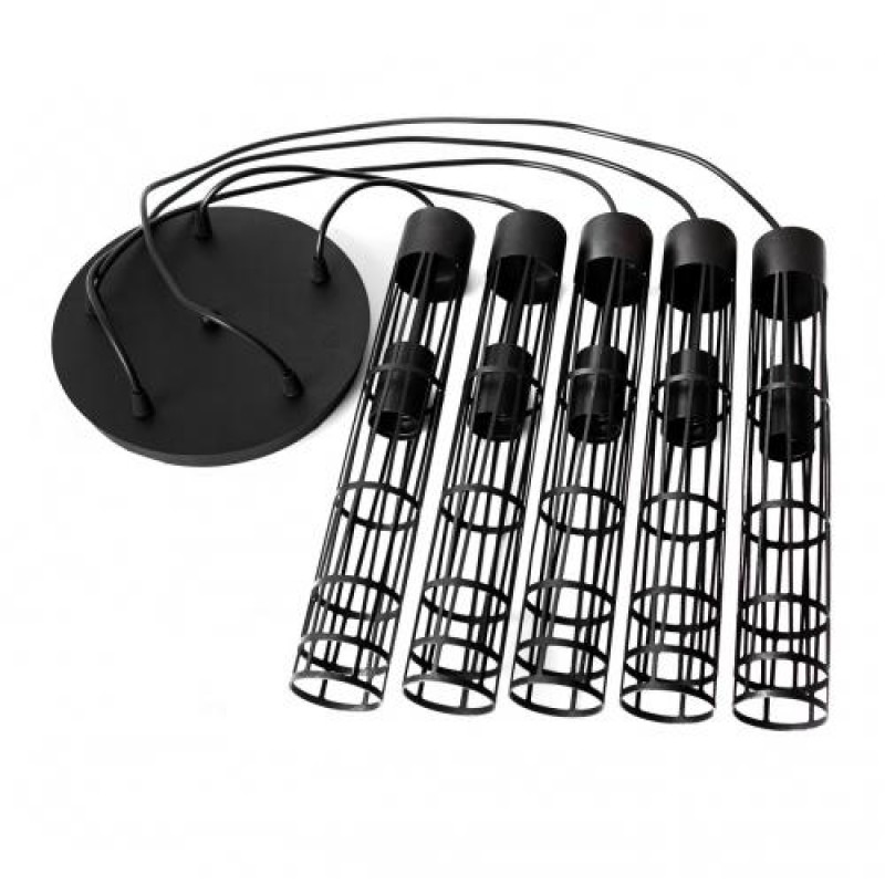 Світильник підвісний MSK Electric Flow у стилі лофт на круглій основі NL 6040-5R BK