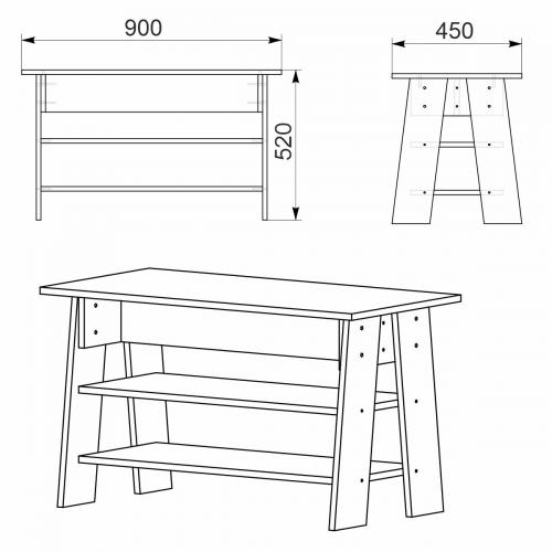 Стіл журнальний Джаз-2 Компаніт Бук (90,4х45,4х52 см) Стіл журнальний Джаз-2 Компаніт Бук (90,4х45,4х52 см)