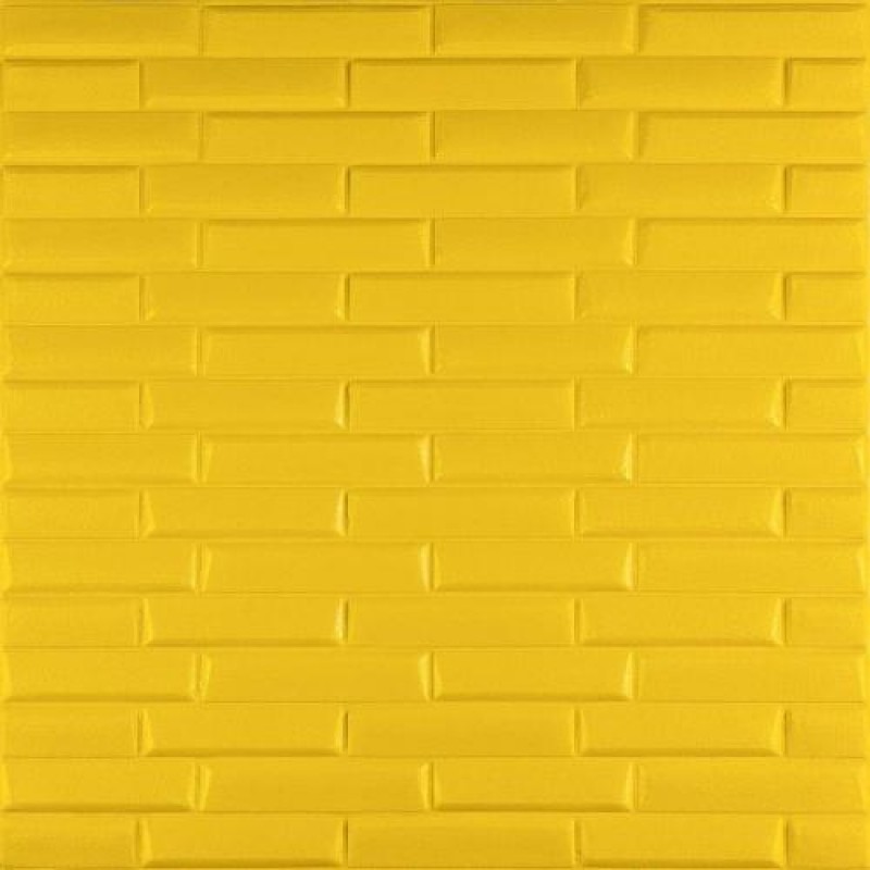 3D панель самоклеюча кладка жовта 700х770х7мм (037) Sticker Wall SW-00000302