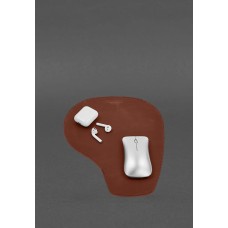 Килимок для мишки Грушка із натуральної шкіри світло-коричневий Crazy Horse BlankNote