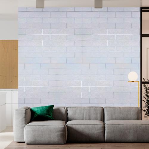 Самоклеюча декоративна 3D панель 3D Loft Os-BG01-3 Під білу матову цеглу зі сріблом 700x770x3 мм