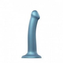 Насадка для страпону Strap-On-Me Mono Density Dildo M Blue, діам. 3,3 см, одношаровий силікон, гнучк