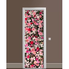 Наклейка на двері Zatarga «Асорти з квітів» 650х2000 мм вінілова 3Д наклейка декор самоклеюча