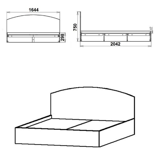 Двоспальне ліжко Компаніт-160 альба (білий) в інтернет супермаркеті PbayMarket!