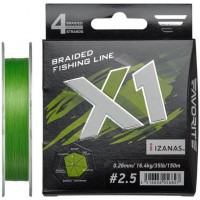 Шнур Favorite X1 PE 4x 150m #2.5/0.260mm 35lb/16.4kg Зелений (1013-1693.11.34) Шнур Favorite X1 PE 4x 150m #2.5/0.260mm 35lb/16.4kg Зелений (1013-1693.11.34)