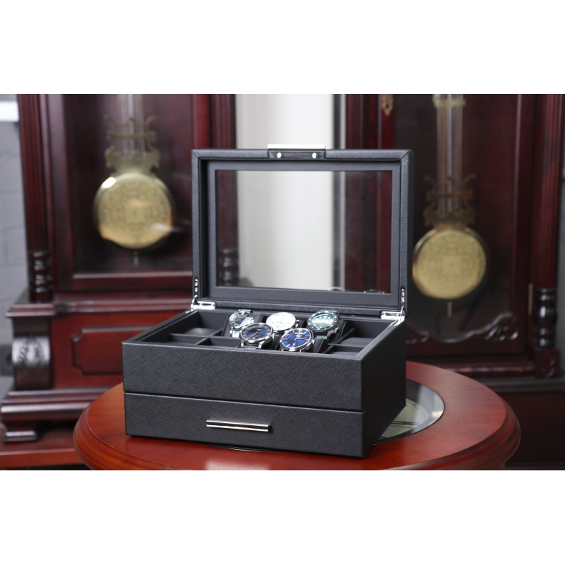 Шкатулка для зберігання годинників Salvadore LTH/10/BL./JW 310x222x150 мм Чорний