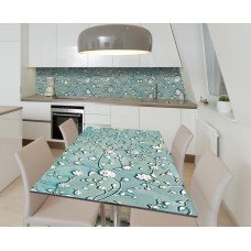 Наклейка 3Д вінілова на стіл Zatarga «Французька ліплення» 600х1200 мм для будинків, квартир, столів, кав'ярень, кафе