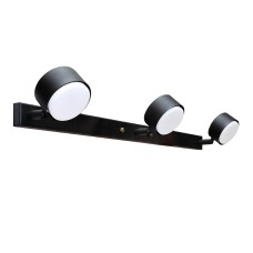 Настінний світильник MSK Electric Copter підсвічування дзеркал на три плафони GX53 NL 80400-3 BK Чорний (619592)