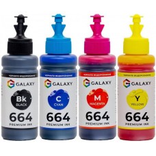 Комплект чорнил Galaxy 664 Epson B/C/M/Y 100 мл 4 шт Різнокольоровий (10453)