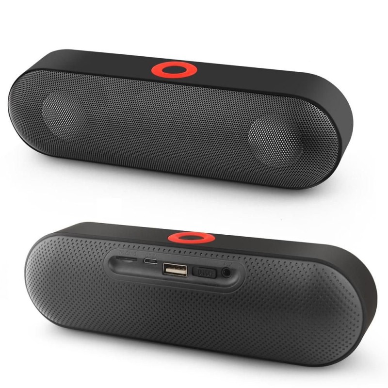 Портативна блютуз колонка NBY-18, підтримка флешок, SD карт, 1200 мАг, чорна