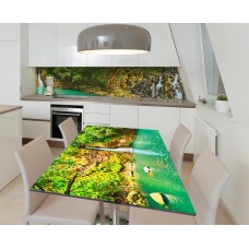 Наклейка 3Д вінілова на стіл Zatarga «Дзвін струменої води» 600х1200 мм для будинків, квартир, столів, кав'ярень,