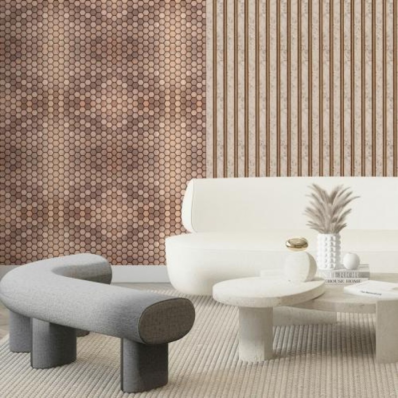 Самоклеюча алюмінієва плитка золоті стільники Sticker Wall 300х300х3 мм Різнокольоровий (SW-00001924)