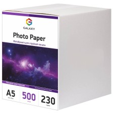 Фотопапір Galaxy A5 230 г/м2 глянець Білий 500 шт