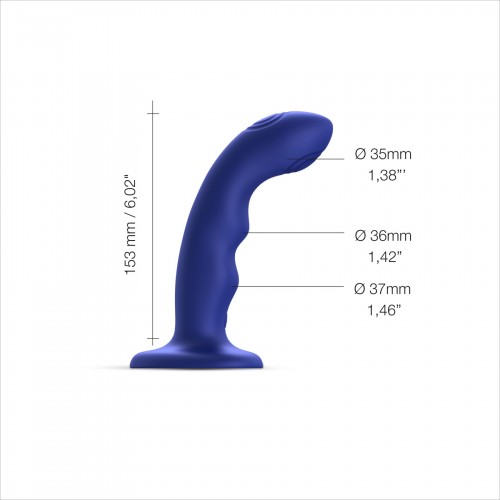 Насадка для страпона з подвійною точковою пульсацією Strap-On-Me TAPPING DILDO WAVE - NIGHT BLUE в інтернет супермаркеті PbayMarket!