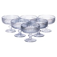 Набір креманок на ніжці YIWU 300 мл Синій 6 шт (HP-19-70)