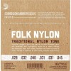 Струни для класичної гітари D'Addario EJ33 Folk Nylon Ball End 80/20 Bronze/Clear Nylon Trebles