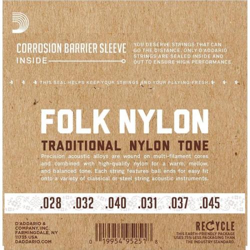 Струни для класичної гітари D'Addario EJ33 Folk Nylon Ball End 80/20 Bronze/Clear Nylon Trebles Струни для класичної гітари D'Addario EJ33 Folk Nylon Ball End 80/20 Bronze/Clear Nylon Trebles