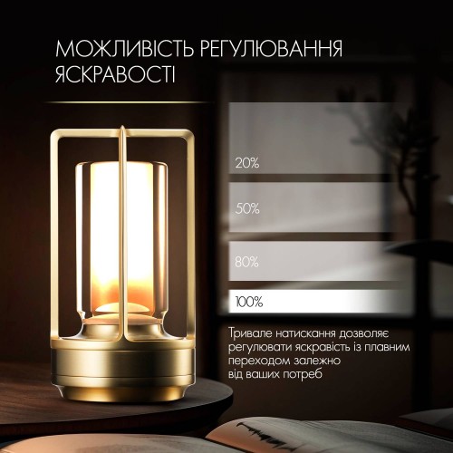 Лампа-нічник світлодіодна сенсорна з регулюванням яскравості No Brand Золотий (KL-Gold)