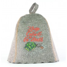 Лазнева шапка Luxyart One Size Keep calm to go bath натуральна повсть Сірий (LA-864)