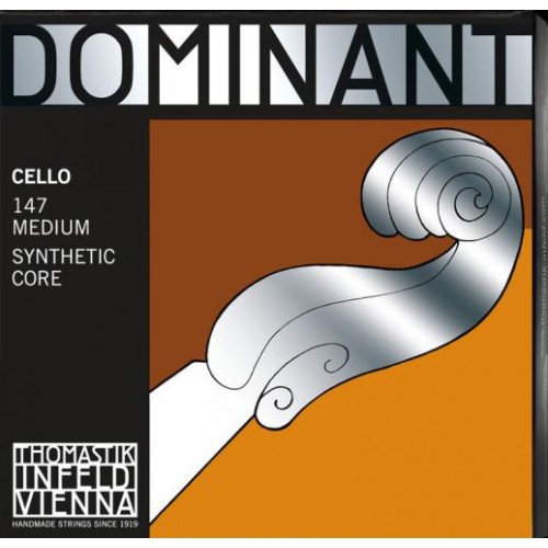 Струни для віолончелі Thomastik-Infeld 147 Dominant Synthetic Core 4/4 Cello Strings Medium Tension Струни для віолончелі Thomastik-Infeld 147 Dominant Synthetic Core 4/4 Cello Strings Medium Tension