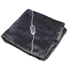 Плед Lesko 100*65 Gray шаль ковдру з підігрівом usb від повербанку