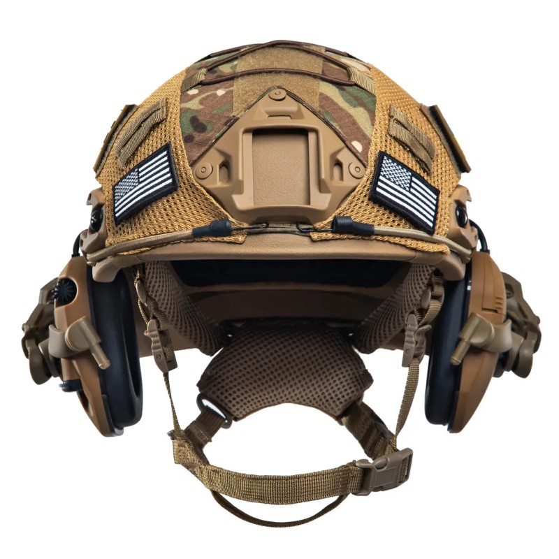 Комплект шолом FAST Team Wendy NIJ IIIA/навушники Walkers Razor/кріплення Чебурашки/кавер XL Мультикам