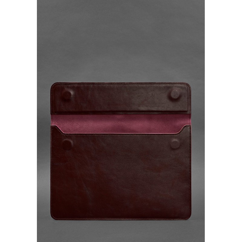 Шкіряний чохол-конверт на магнітах для MacBook 13 Бордовий BlankNote