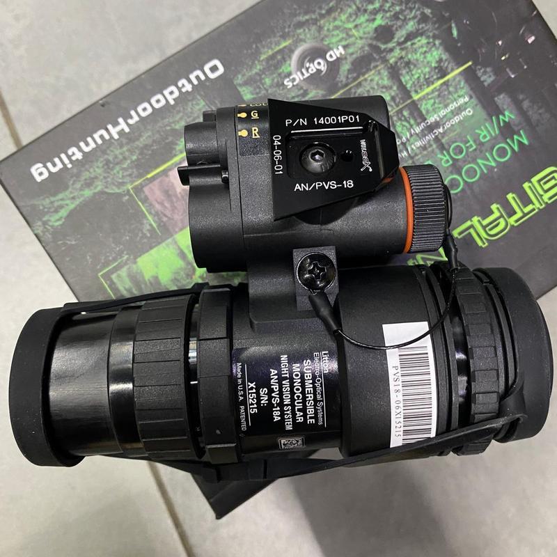 Прилад нічного бачення Монокуляр PVS 18 1х32 із кріпленням FMA L4G24 на шолом + підсумок