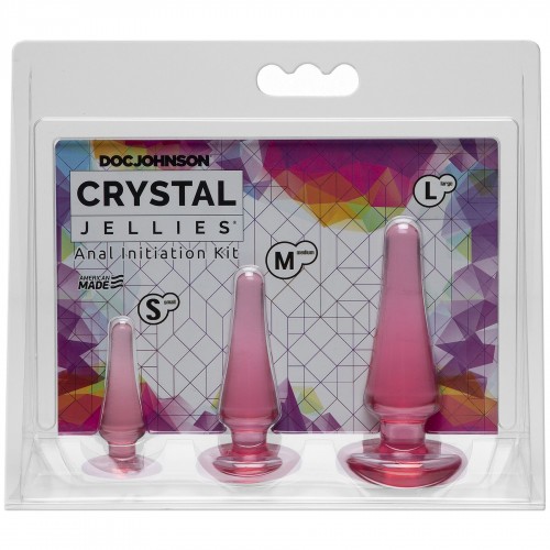 Набір анальних пробок Doc Johnson Crystal Jellies - Pink, макс. діаметр 2см - 3 см - 4 см в інтернет супермаркеті PbayMarket!