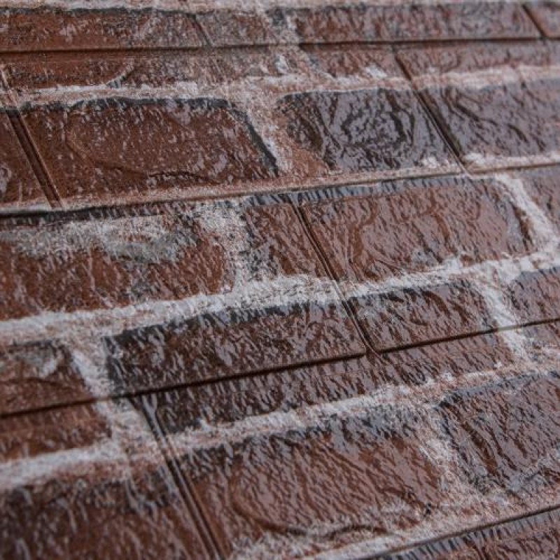 Самоклеюча декоративна 3D панель 3D Loft Катеринославська цегла 700x770x3 мм Червоний (278)