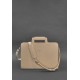 Жіноча шкіряна сумка для ноутбука і документів світло-бежева BlankNote