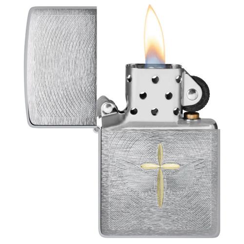 Запальничка бензинова Zippo Spiritual Cross Design Сріблястий (46479)