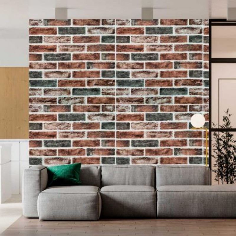 Самоклеюча декоративна 3D панель цегла 3D Loft коричневий клінкер 700x700x5мм (414)