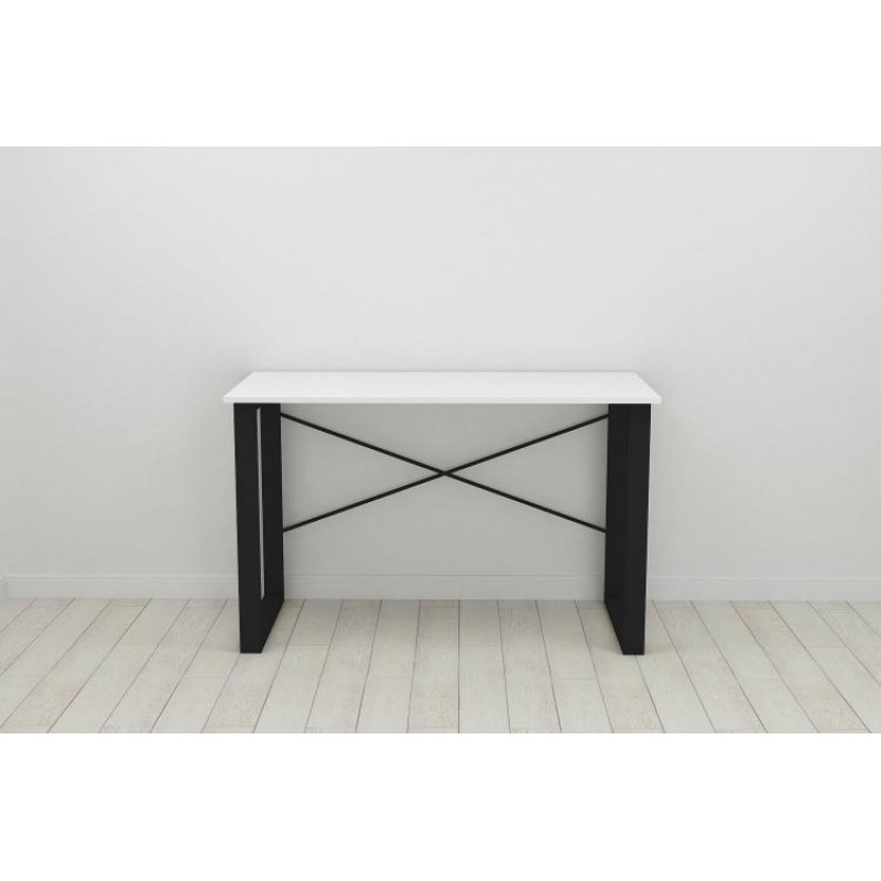 Письмовий стіл Ferrum-decor Драйв 750x1000x600 Чорний метал ДСП Білий 16 мм (DRA001)