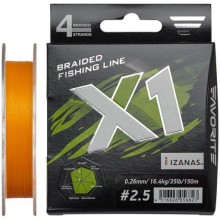 Шнур Favorite X1 PE 4x 150m #2.5/0.260mm 35lb/16.4kg Помаранчевий (1013-1693.11.24)