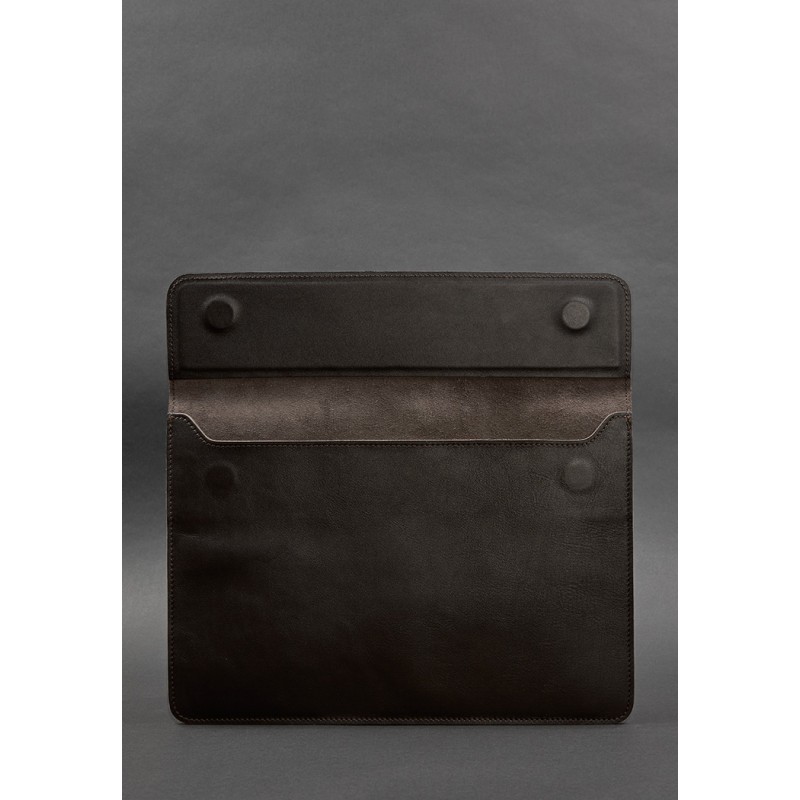 Шкіряний чохол-конверт на магнітах для MacBook 14 Темно-коричневий BlankNote