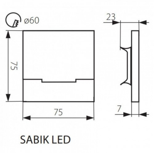 Світильник сходовий Kanlux Sabik 7.5x7.5x0.7 см Сріблястий (Kan23802) Світильник сходовий Kanlux Sabik 7.5x7.5x0.7 см Сріблястий (Kan23802)