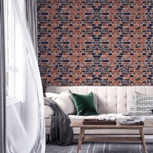 Самоклеюча 3D панель Sticker Wall SW-00001165 Під сіро-синю Катеринославську цеглу 700х770х3мм