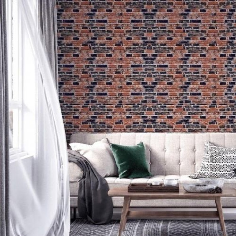 Самоклеюча 3D панель Sticker Wall SW-00001165 Під сіро-синю Катеринославську цеглу 700х770х3мм