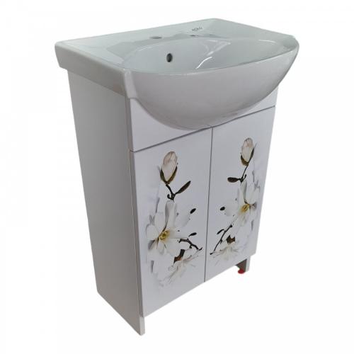 Тумба Mikola-M Магнолія пластикова з умивальником CERSANIT Cersania 50 см