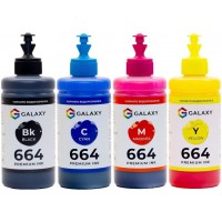 Комплект чорнил Galaxy 664 Epson B/C/M/Y 200 мл 4 шт Різнокольоровий (10454)