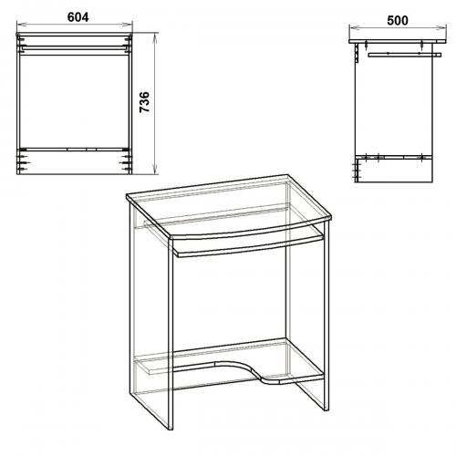 Стіл комп'ютерний СКМ-13 Компанит Вільха Стіл комп'ютерний СКМ-13 Компанит Вільха